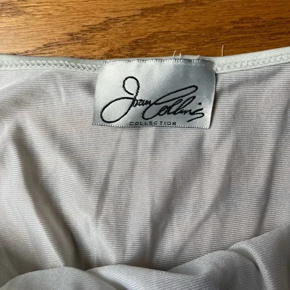 Joan Collins Vintage White Sheer Nightgown with Black Trim and Polk Dots-Large - Picture 4 of 6